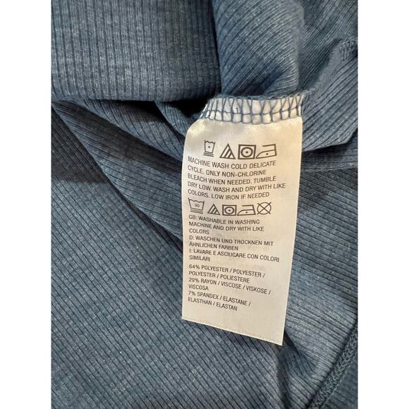 Anybody Ribbed Hacci Short Sleeve & Flare Pant Lounge Set BLUE NWOT SIZE PLUS 5X - Picture 6 of 12